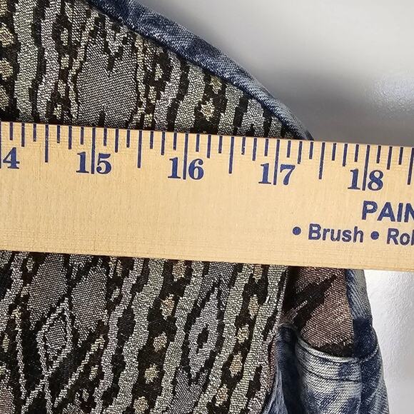 PG Collection Ginger Bolt vintage denim dress sz12 blue stonewash western 80s - Picture 9 of 12